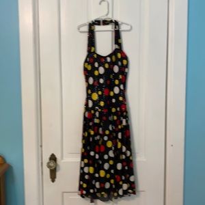 Long dance dress with wide circle skirt